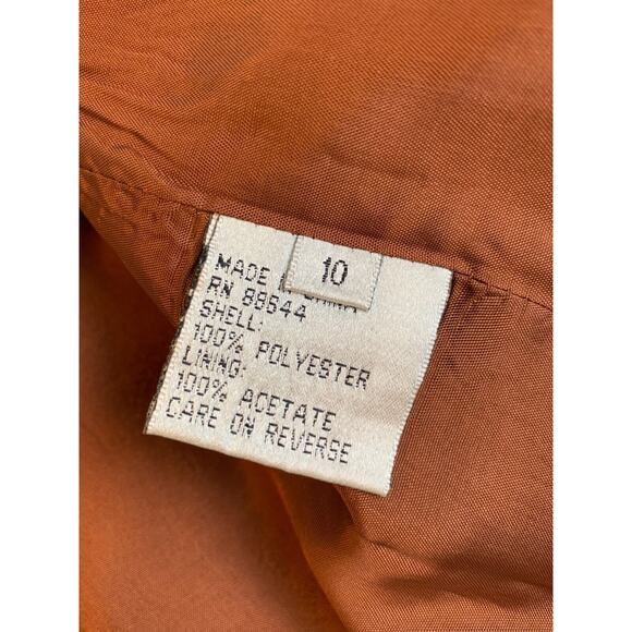 JOHN MEYER BROWN LONG LINE PANT SUIT BEADED EMBROIDERED SIZE 10 - Picture 14 of 16